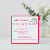 カスタムフェスティバルモダンエレガントレッドクリスマスパーティー 招待状 (スタンド正面)