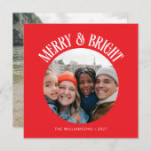 カスタムフェスティバルレッド2ファミリーフォトクリスマス シーズンカード (正面/裏面)