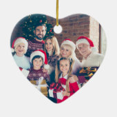 カスタムフェスティバル両面ファミリーフォトクリスマスクリスマス セラミックオーナメント (裏面)