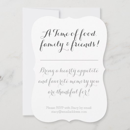 カスタムフェスティバル感謝祭招待状 招待状 (裏面)
