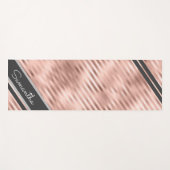 カスタムフォイルパーソナライズされた名のストライプ ヨガマット (正面(横))