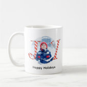 カスタムフォトでクリスマスの喜びを コーヒーマグカップ (左)
