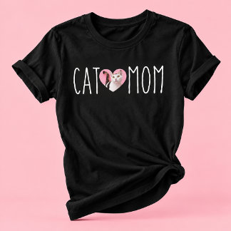 カスタムフォトと手書きテキストの猫ママ 猫好きグッズ トライブレンドTシャツ