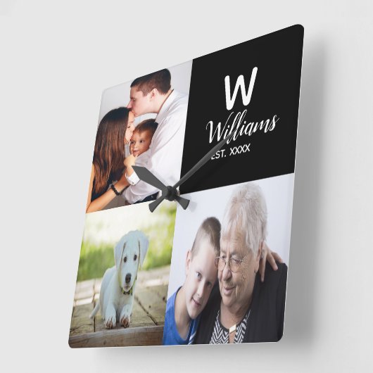 カスタムフォトアクリル壁掛け時計 スクエア壁時計 (傾斜)