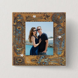 カスタムフォトアンティークスケルトン鍵フレーム、YPI Sq 缶バッジ