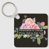 カスタムフォトアートネームモノグラム引用文アルムスクエア キーホルダー (正面)