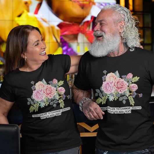 カスタムフォトアートワークのパーソナライズ引用文濃いユニセックス Tシャツ