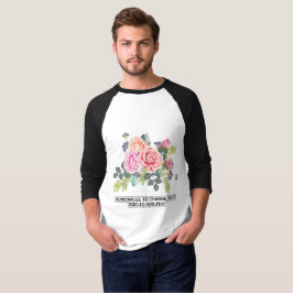 カスタムフォトアートワークのパーソナライズ引用文3/4スリーブ Tシャツ