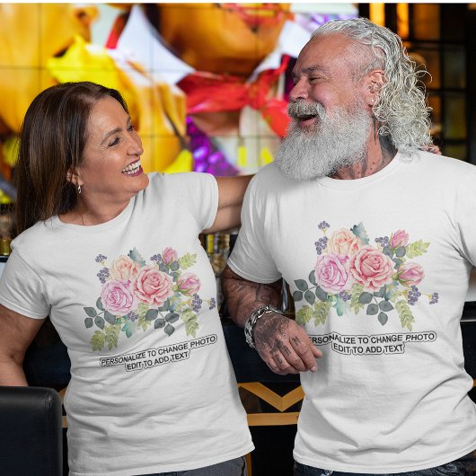 カスタムフォトアートワークのパーソナライズ文字引用文ユニセックス Tシャツ