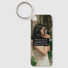 カスタムフォトアート名モノグラム引用文アルミRec キーホルダー