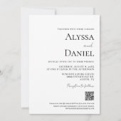 カスタムフォトウェブサイトニュートラル美的ウェディング 招待状 (裏面)