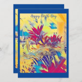 カスタムフォトウォーターカラーガーデン灌木誕生日カード シーズンカード (正面/裏面)