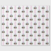 カスタムフォトウォーターカラーマーメイドクラウン誕生日 ラッピングペーパー (フラット)