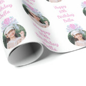 カスタムフォトウォーターカラーマーメイドクラウン誕生日 ラッピングペーパー (ロールコーナー)