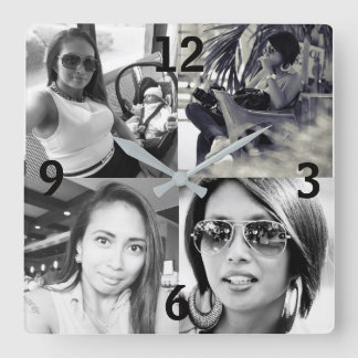 カスタムフォトウォール時計 スクエア壁時計