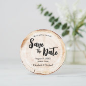 カスタムフォトウッドスライス素朴結婚のユニークs 招待状 (スタンド正面)