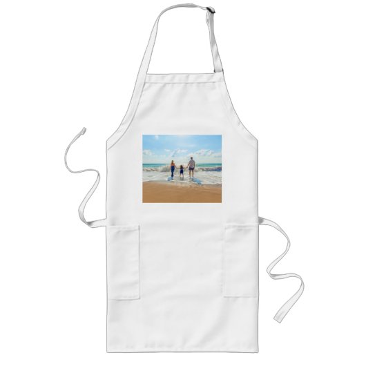 カスタムフォトエプロン自分のデザインパーソナライズされた ロングエプロン (正面)