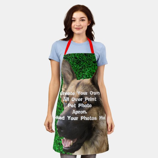 カスタムフォトエプロン、自分のペット写真を作成 エプロン (着用した状態)