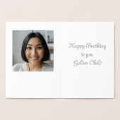 カスタムフォトオプション付きゴールデンチャイルド誕生日カード 箔カード (内部)