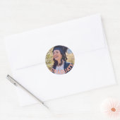 カスタムフォトオレンジ卒業パーティーテーブル ラウンドシール (封筒)