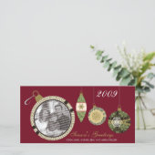 カスタムフォトオーナメントホリデー写真カード：: 03 シーズンカード (スタンド正面)