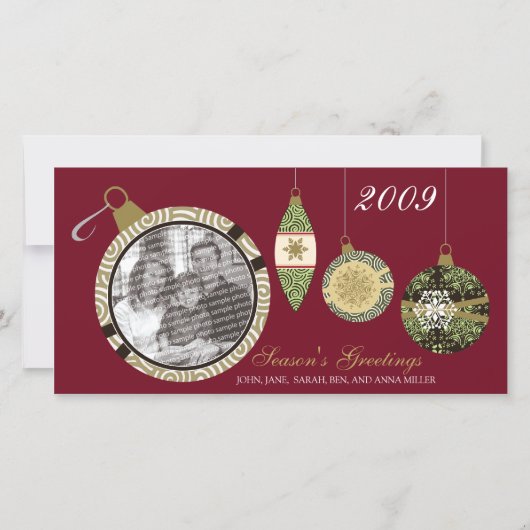 カスタムフォトオーナメントホリデー写真カード：: 03 シーズンカード (正面)