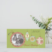 カスタムフォトオーナメントホリデー写真カード：: 04 シーズンカード (スタンド正面)