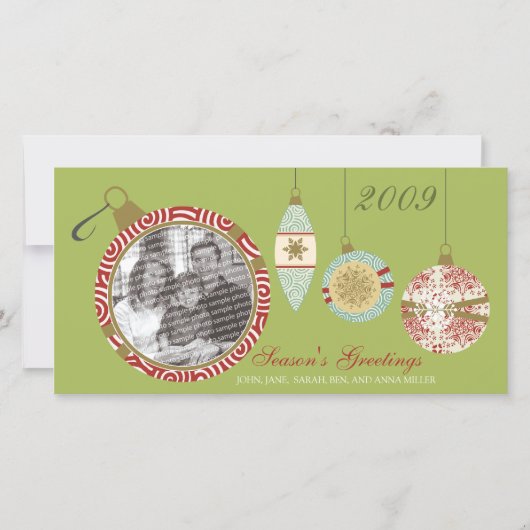 カスタムフォトオーナメントホリデー写真カード：: 04 シーズンカード (正面)