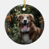 カスタムフォトオーナメントポープリントとハートフレーム セラミックオーナメント (正面)