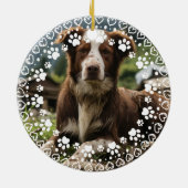 カスタムフォトオーナメントポープリントとハートフレーム セラミックオーナメント (裏面)