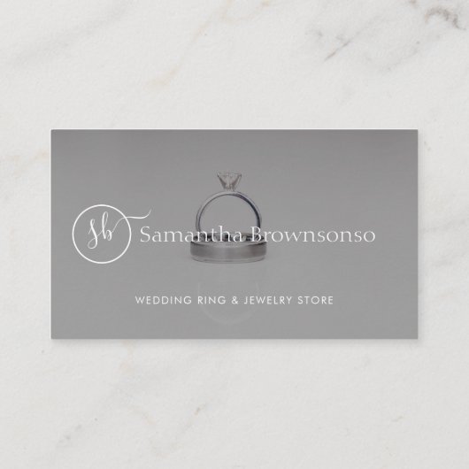 カスタムフォトオーバーレイウェディングプランナージュエリーリングや輪 名刺 (裏面)