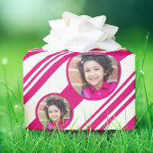 カスタムフォトカスタムロゴ赤い青の緑のストライプ ラッピングペーパーシート