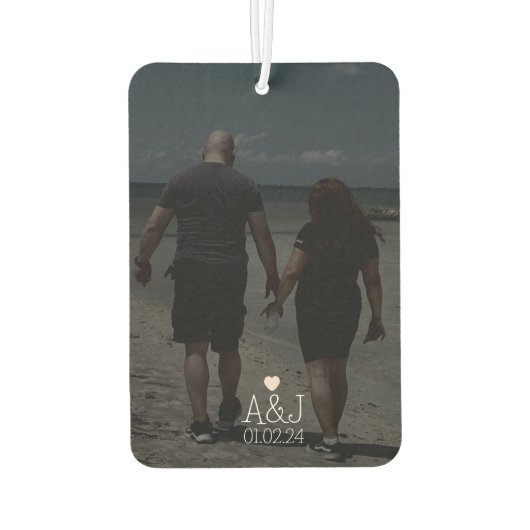 カスタムフォトカップル記念イニシャル車 カーエアーフレッシュナー (裏面)