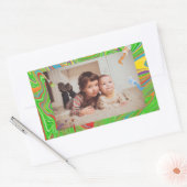 カスタムフォトカラフルペイントブラシテーマ 長方形シール (封筒)