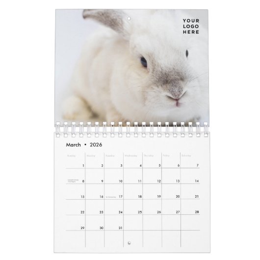 カスタムフォトカレンダー会社のロゴ編集可能 カレンダー (3月 2026)