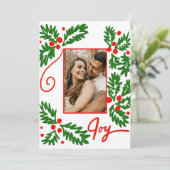 カスタムフォトカードメリークリスマスジョイ (スタンド正面)