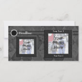 カスタムフォトカード、ブラック結婚またはフォーマルデザイン (正面)