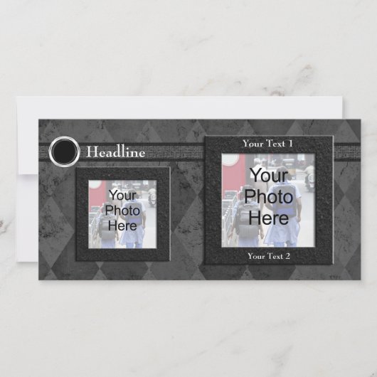 カスタムフォトカード、ブラック結婚またはフォーマルデザイン (正面)