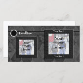 カスタムフォトカード、ブラック結婚またはフォーマルデザイン (正面/裏面)