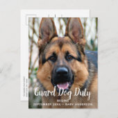 カスタムフォトガード犬の職務妊娠の告知 案内ポストカード (正面/裏面)