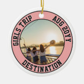 カスタムフォトガールズトリップフレンズ&ファミリーバケーション セラミックオーナメント (正面)