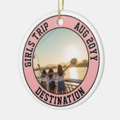 カスタムフォトガールズトリップフレンズ&ファミリーバケーション セラミックオーナメント (左)