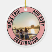 カスタムフォトガールズトリップフレンズ&ファミリーバケーション セラミックオーナメント (裏面)