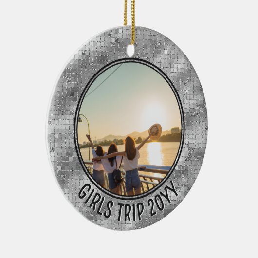 カスタムフォトガールズトリップフレンズ&ファミリーバケーション セラミックオーナメント (右)