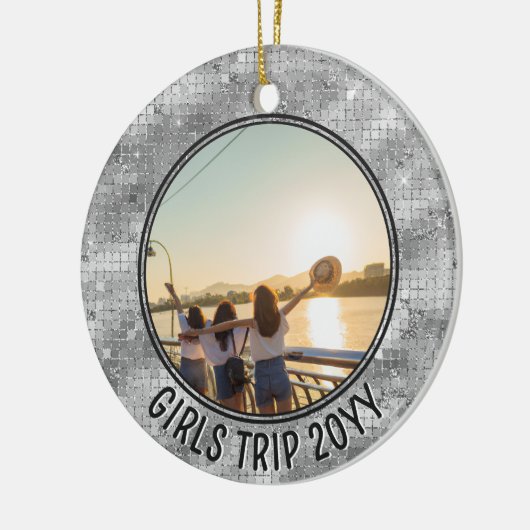 カスタムフォトガールズトリップフレンズ&ファミリーバケーション セラミックオーナメント (左)