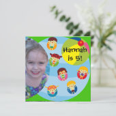 カスタムフォトガールプールパーティースイミング誕生日 招待状 (スタンド正面)