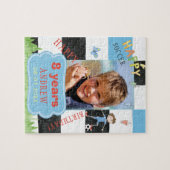 カスタムフォトキッズサッカーのバースデーおもしろいカラフル ジグソーパズル (横)