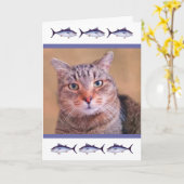 カスタムフォトキャットパパ誕生日 カード (黄色い花)