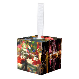 カスタムフォトキューブクリスマスホリデーオーナメント キューブオーナメント