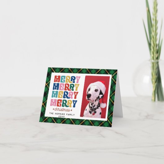 カスタムフォトクカラフルリスマスフラットホリデーカード シーズンカード (正面)